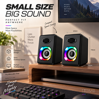 Enceintes de studio HiFi 2.0 professionnelles alimentées, pour le gaming, avec LED RGB, OEM ODM, vente en gros