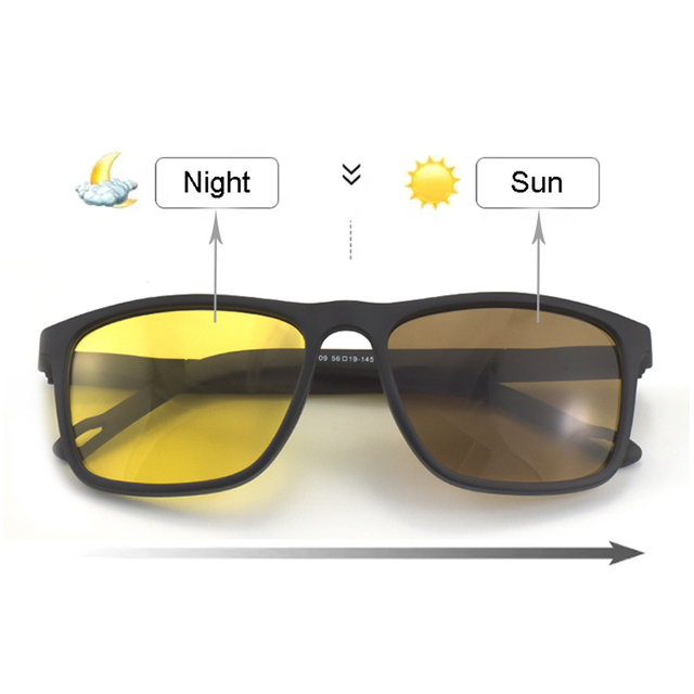 DOISYER Custom Photochromic Polarized Sunglasses for Men TR90 Designer Night Vision Style for Driving