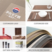 Échantillon gratuit, set de table en PVC pas cher avec impression de logo personnalisé, sets de table en vinyle antidérapants pour table à manger