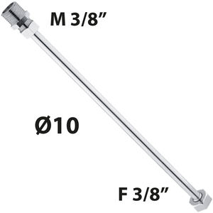 Tubo de cobre cromado con brida y conector Ø 10-MF 3/8x 3/8 Cm100 Ajuste de hierro fundido de superficie lisa - Product Image 3