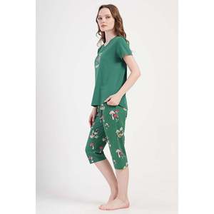 Combinaison de nuit ovale à manches courtes et col rond pour femmes - Product Image 3