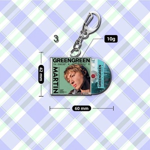 Porte-clés CD de l'album <span class=keywords><strong>GREENGREEN</strong></span> 2ème EP de Cortis, porte-clés créatif, souvenir pour fans, breloques de sac en acrylique, vente en gros - Product Image 2