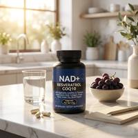 Biolex Pure NAD Plus Resveratrol CoQ10 Complex Capsules pour un vieillissement sain et un soutien antioxydant, 60 gélules, fournisseur de marque privée