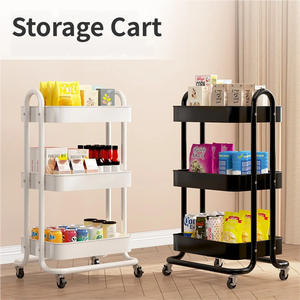 Carrito de Almacenamiento Metálico Rodante de 3 Niveles, Gran Capacidad, Personalizable, con Ruedas, Fácil de Montar, para <span class=keywords><strong>Cocina</strong></span> - Product Image 2