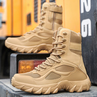 Bottes tactiques en cuir noir pour hommes, vente en gros d'usine