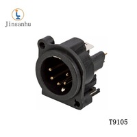 Connecteur audio 5 broches droit en cuivre Cannon Nonglong mâle pour amplificateur de haut-parleur, console de mixage, microphone professionnel