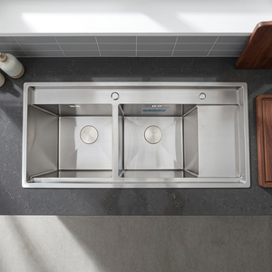 Évier de cuisine double en acier inoxydable, prix usine, fabrication artisanale de qualité supérieure, prix compétitif - Product Image 1