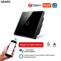Interruttore Luce Touch Panel Smart Zigbee 10A UBARO in Vetro Temperato, Monopolare, Controllo Remoto tramite App, Compatibile con Google Home e Alexa, 240V EU/UK