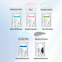 Masques de beauté pour le visage Soin de la peau coréen Poudre de gelée de collagène Masque facial Meilleur SPA Peel Off Rose Vegan Vert Qualité