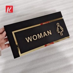 Kexian Panneaux de toilettes personnalisés sans quantité minimale de commande Panneaux de toilettes en métal acrylique Panneaux de toilettes pour hommes et femmes WC <span class=keywords><strong>Autocollant</strong></span> de signalisation de salle de bain - Product Image 1