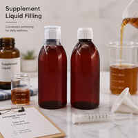 Bouteille de 250 ml en PET avec bouchon à vis, échelle graduée, conteneur vide pour suppléments liquides, vente en gros