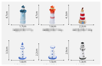 Figurines de scène de phare en résine, thème de la plage et du sable, style méditerranéen, artisanat de poupée, souvenir, cadeau, décoration nautique, sculpture 3D