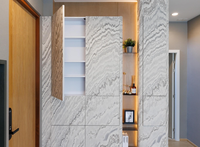 Panneau mural décoratif intérieur en pierre flexible Life1996 Viscont White Marble, texture de pierre ultra-fine blanc cristal.