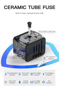 <b>USB</b> International Travel <b>Adapter</b> 65W Output Power Universal Mobile Phone Charger <b>USB</b> 3.0 <b>Adapter</b> Type-<b>C</b> Port OTP/OVP/OCP - Product Image 6