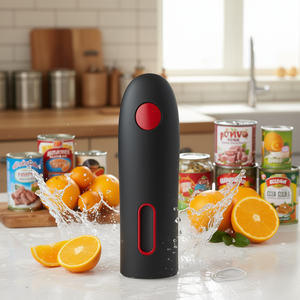 Abrelatas eléctrico portátil negro, herramienta automática de manos libres para uso en la cocina - Product Image 2