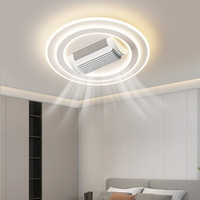 Ventilateur de plafond moderne pour salon avec télécommande 220V lumière 3 couleurs 6 vitesses ventilateur intelligent sans feuilles
