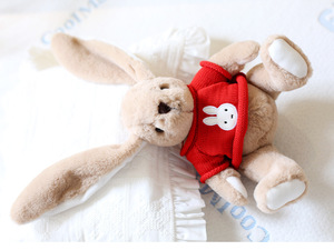 Songshan Jouets Nouveau Personnalisé Kwaii Longues Oreilles Lapin 25cm LOGO Chemise En Peluche Anima Assis Poupée Doux Pâques En Peluche Lapin Jouet Enfants Cadeau - Product Image 5