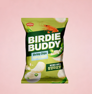 BIRDIE BUDDY Chips de Camarón Sabor Picante Cheongyang con Aroma a Pimienta, Bolsa de Mayonesa, Snack Compartido, Exportación OEM - Product Image 1