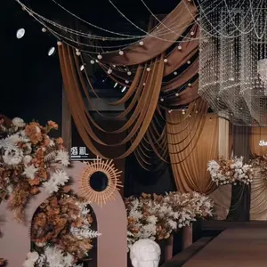 イベントパーティーホール結婚式の布屋根の装飾生地波状天井布壁ドレープ結婚式の天井の装飾弾性布