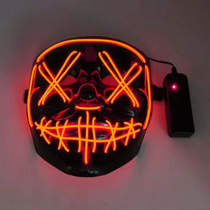 Máscara Luminosa para Fiesta, Diseño en <span class=keywords><strong>V</strong></span>, Sangrienta, Hecha a Mano, con LED Intermitente, Estilo Venganza - Product Image 6