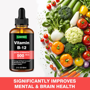 חם מכירה מרבי נוסחה ספיגה ויטמין b12 טיפות נוזל supblual 5000mcg מתילקובלמין לנשים וגברים - Product Image 3