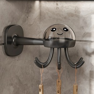 360 Rotating Kitchenware Holder Decorative with 6 Claws Storage Organizer <b>Hook</b> Self-Adhesive Versatile for Home Kitchen Bathroom - Product Image 4