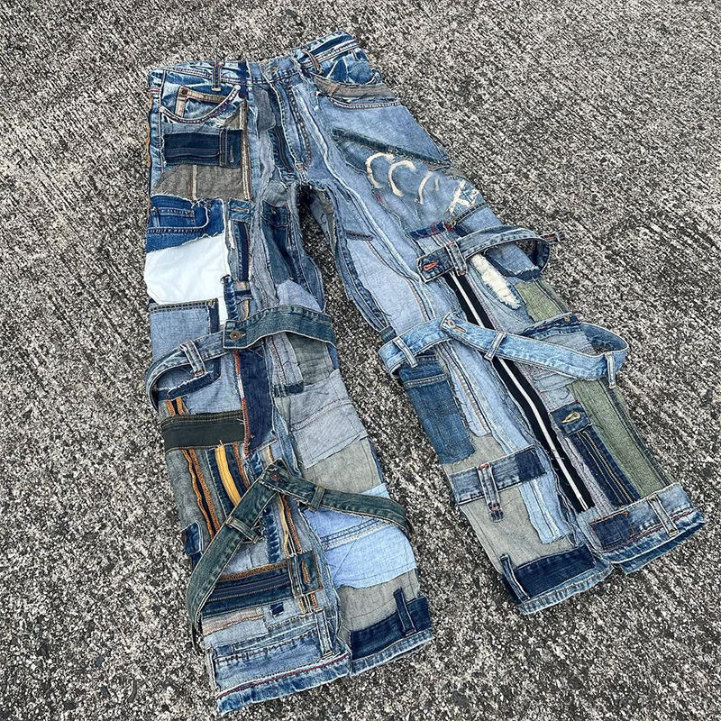 Mens Striped Jeans Loose Fit Vintage Style 2025