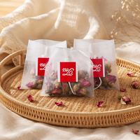 Sachets de thé en nylon personnalisés avec logo, qualité alimentaire, 5,8x5,8 cm, vides, avec fermeture pliable, vente en gros