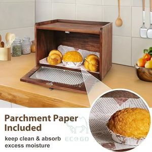 Caja de Pan Rectangular de Bambú, Moderna y Rústica, Resistente al Agua, Ecológica, de Gran Capacidad, Apilable, para Mantener la Frescura de los Alimentos - Product Image 2