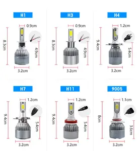 Kostenlose Muster Super Bright LED-Scheinwerfer C6 H1 LED-Cob-Chip 2700k 3000k 4000k 100-110lm/w 1500mA c6 LED-Chip für die Auto beleuchtung