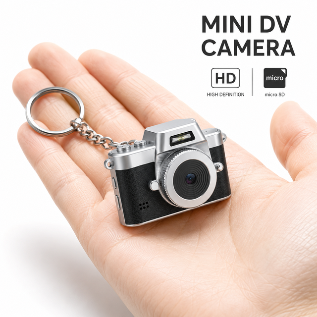 2.5K Cmaras Digitales 64MP Thumb Camera Compact Digital Camera Slow Motion Keychain Camera LED Mini Vlogging Camera for Kids