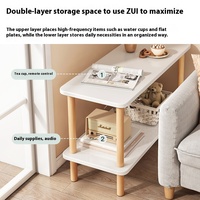 Petite table basse de style moderne pour la maison Table d'appoint de chambre à coucher mobile Support de rangement en bois Fer à repasser pour petits appartements Maisons de location