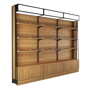 Supermarket Display Stands <strong>Wood</strong> <strong>Shelf</strong> Retail Shelving Stands for Snacks Advertising Cabinets - Product Image 1