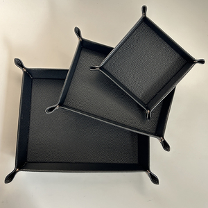 Caja de almacenamiento de cuero PU de lujo para viajes de Hotel, bandeja de escritorio para valet, joyería, cosméticos, organizador de llaves, bandeja de botones plegable - Product Image 6