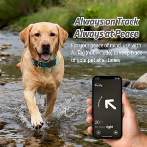 ปลอกคอสุนัขแบบสะท้อนแสงกันน้ำสำหรับใส่ AirTag, ปลอกคอไนลอนแบบปรับได้พร้อมตัวล็อคแบบปลดเร็วสำหรับสุนัขขนาดเล็ก กลาง และใหญ่ - Product Image 4