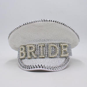 Sombrero de Capitán con Lentejuelas y Pedrería, Estilo Marinero <span class=keywords><strong>Militar</strong></span> Brillante, para Despedida de Soltera, <span class=keywords><strong>Accesorios</strong></span> para Mujer - Product Image 4