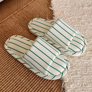 Wholesale Cotton Linen Material Round Toe Home <b>Slippers</b> Striped Printed Style <b>Slippers</b> Home <b>Slippers</b> - Product Image 6