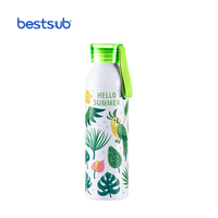 Bouteille d'eau sport portable en aluminium mince de 650 ml (22 oz) pour sublimation personnalisée en gros – Mug de voyage