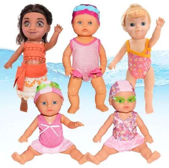 Vendita calda bambini regalo preferito Silicone vinile bagno nuoto bambola interattiva Silicone giocattoli estivi per bambini
