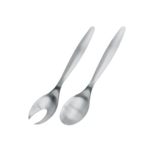 Salad Cutlery <b>Set</b> 6 <b>Pc</b> Metal Stainless Steel Serving Spoons Forks For Salad Bar Kitchen Use - Product Image 1