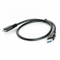 Câble d'extension USB 3.0 OEM en gros, gaine en cuivre étamé bleu, 0,3m-5m, USB Mâle Micro B pour disque dur, caméra, microphone, voiture