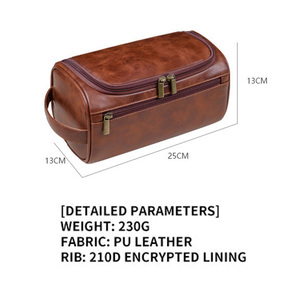 Pu Leather <strong>Toiletry</strong> <strong>Bag</strong> for <strong>Men</strong> Personalized Hanging <strong>Toiletry</strong> Travel Organizer Water Resistant Cosmetic <strong>Bag</strong> - Product Image 3