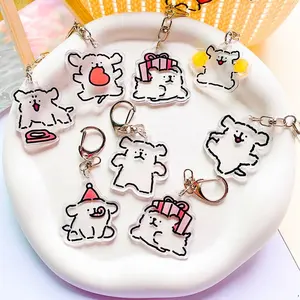 Wholesale Custom Transparent Puppy Key Hook Personality Cute Plastic Acrylic Key Chain