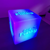 Ricaricabile RGB cambia colore 30CM cubo Display a Led per la pubblicità esterna di lusso mobili in plastica luce cubo sedile e tavolo
