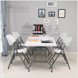 Meubles de salle à manger d'hôtel bon marché Offre Spéciale <span class=keywords><strong>Table</strong></span> de banquet pliante en HDPE de mariage <span class=keywords><strong>carrée</strong></span> blanche pour les fêtes/événements - Product Image 2