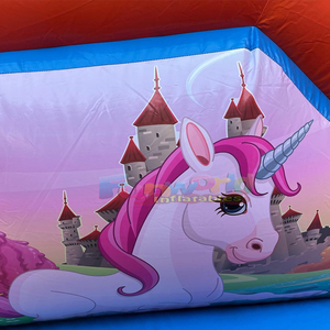 Castillo inflable comercial con tobogán, diseño de unicornio, para fiestas infantiles. - Product Image 3