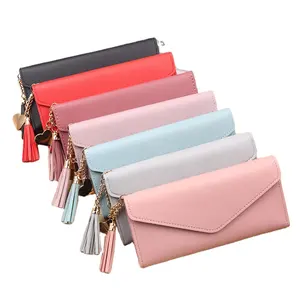 2024 Hot sale women purses Cheap Multicolor Fashion women long leather wallet