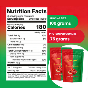 OEM Protein Gummies Whey Protein Essential Amino Acids EAA Gummies <b>Creatine</b> Monohydrate Sugar Free Whey Protein Snack - Product Image 2