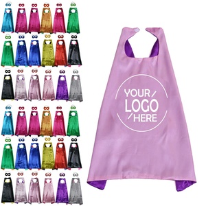 Cape Enfant Réversible Rose-Violet en Satin, 70x70cm / 27,5 Pouces, Double Couche, Cape de Héros Vierge pour Déguisement d'Halloween - Grande Vente - Product Image 1