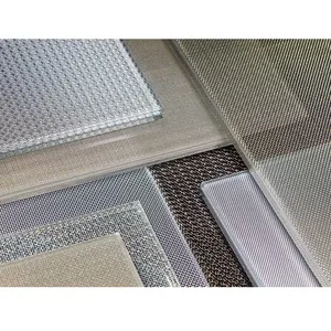 Art decorative safety fluted pattern texture fabric interlayer eva pvb top quality custom clear wire 221 laminated mesh glass